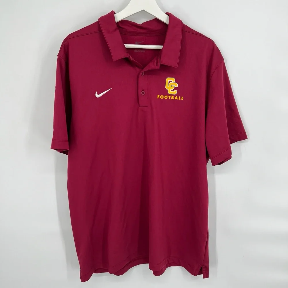 Nike‎ Carroll College Saints Football Polo Shirt – Men’s XL – Maroon Gold – NCAA